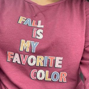 Fall is my favorite color logo burgundy sweater
